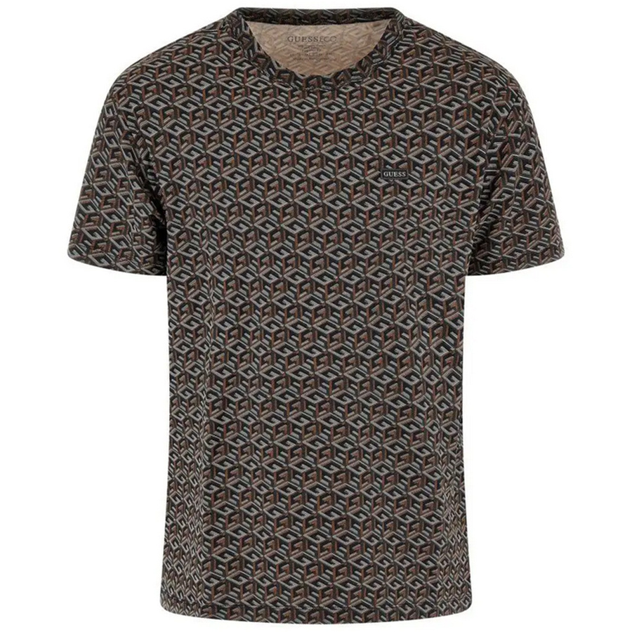 T-shirt GUESS Brown Monogram Logo M3GI26 K8FQ4