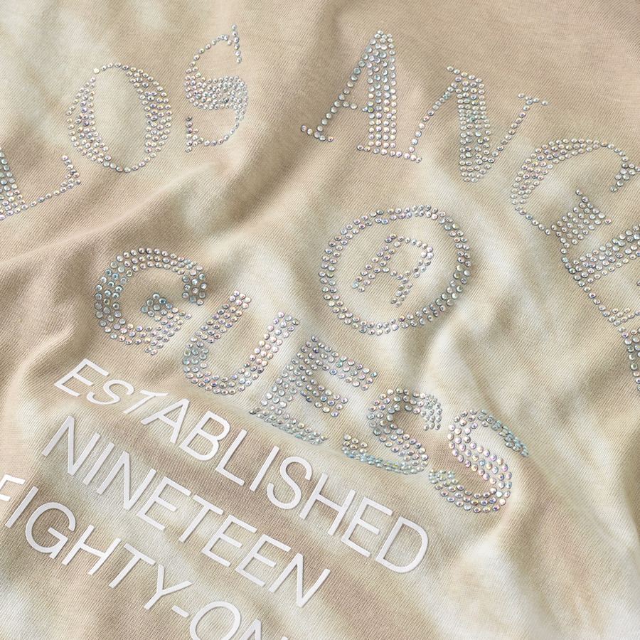 T-shirt Damski GUESS W2GI32 K9RM1 Beżowy