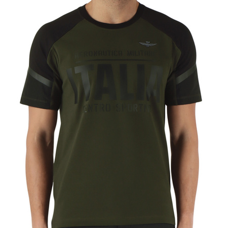 T-shirt Męski Aeronautica Militare 242TS2327J612 Zielony