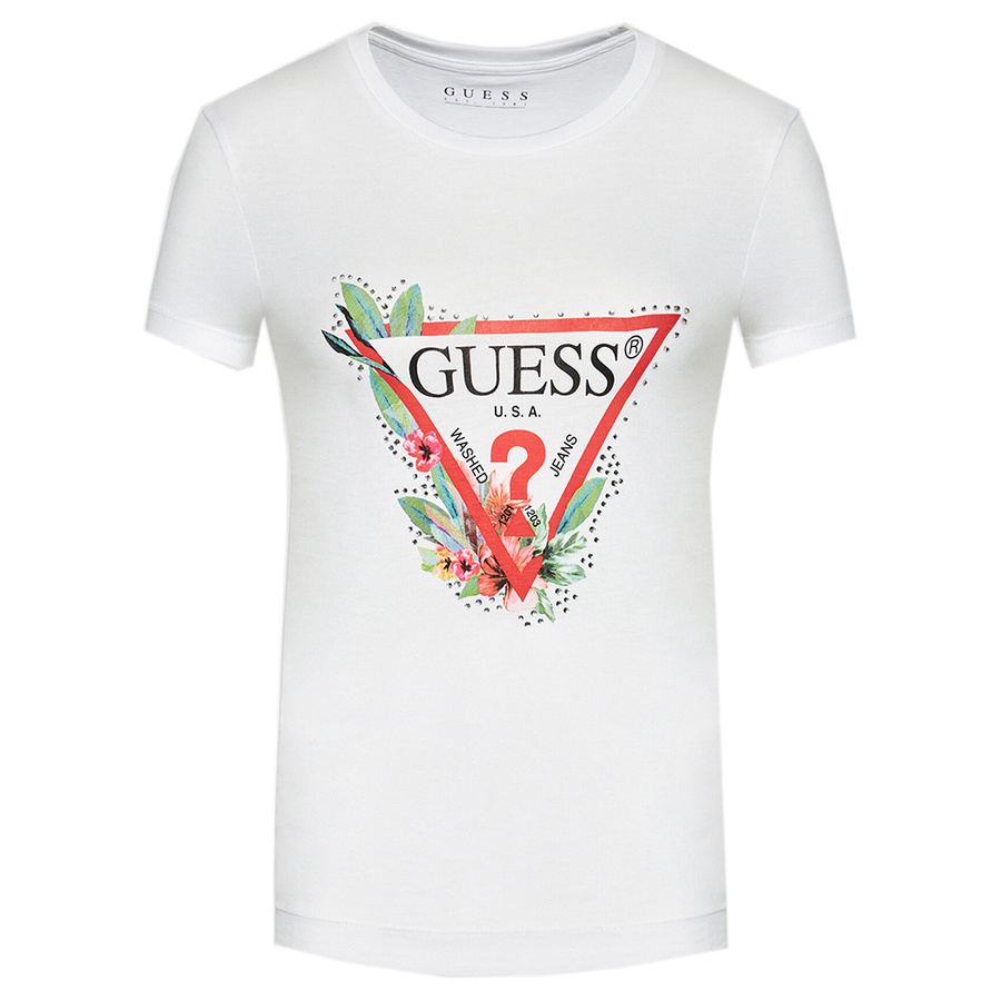 T-Shirt Damski GUESS Nora W1YI98 JA911 Bialy