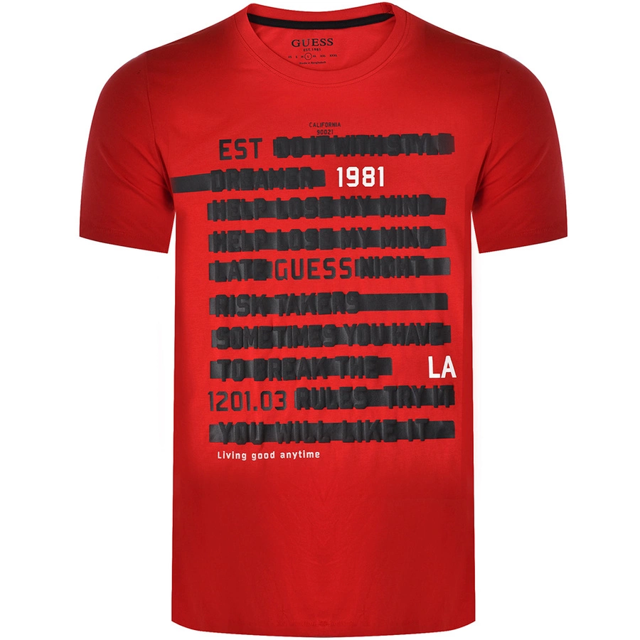 T-Shirt Męski GUESS Logo M2YI71 I3Z11 Czerwony