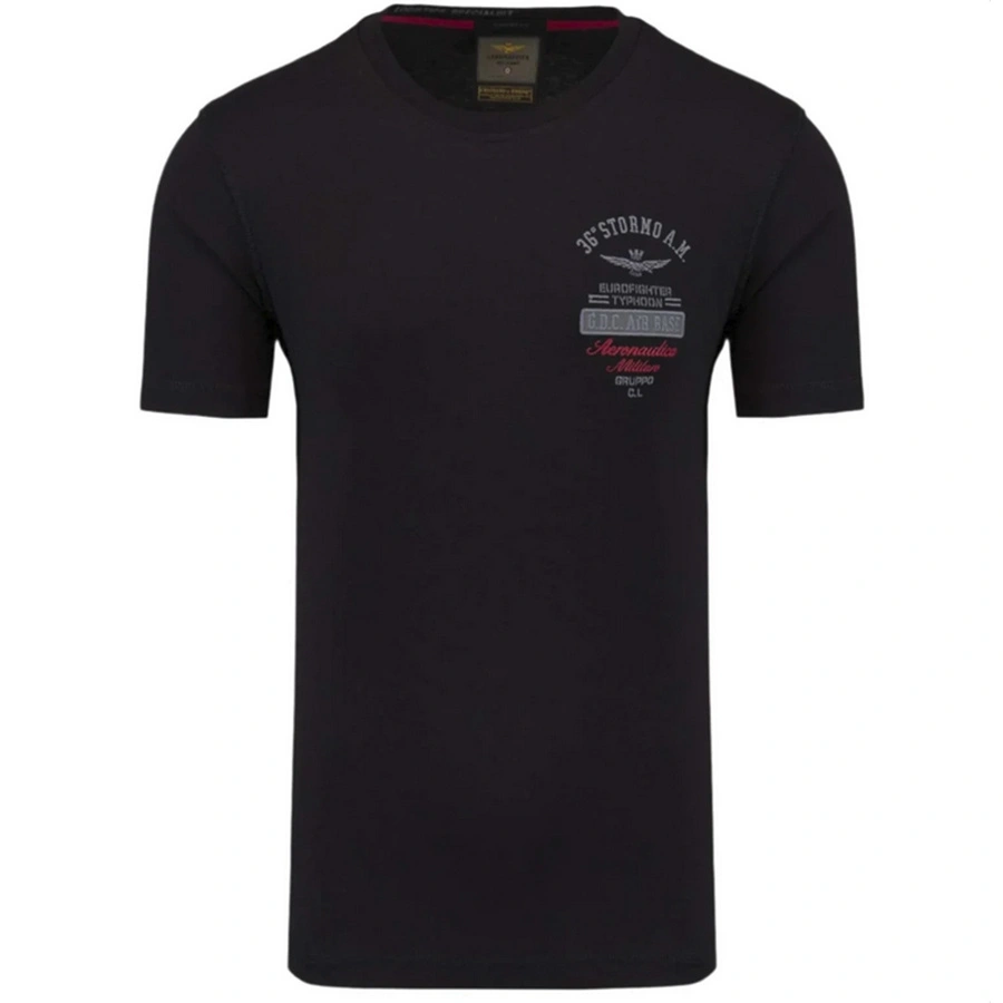 T-shirt Męski Aeronautica Militare 242TS2326J641 Czarny