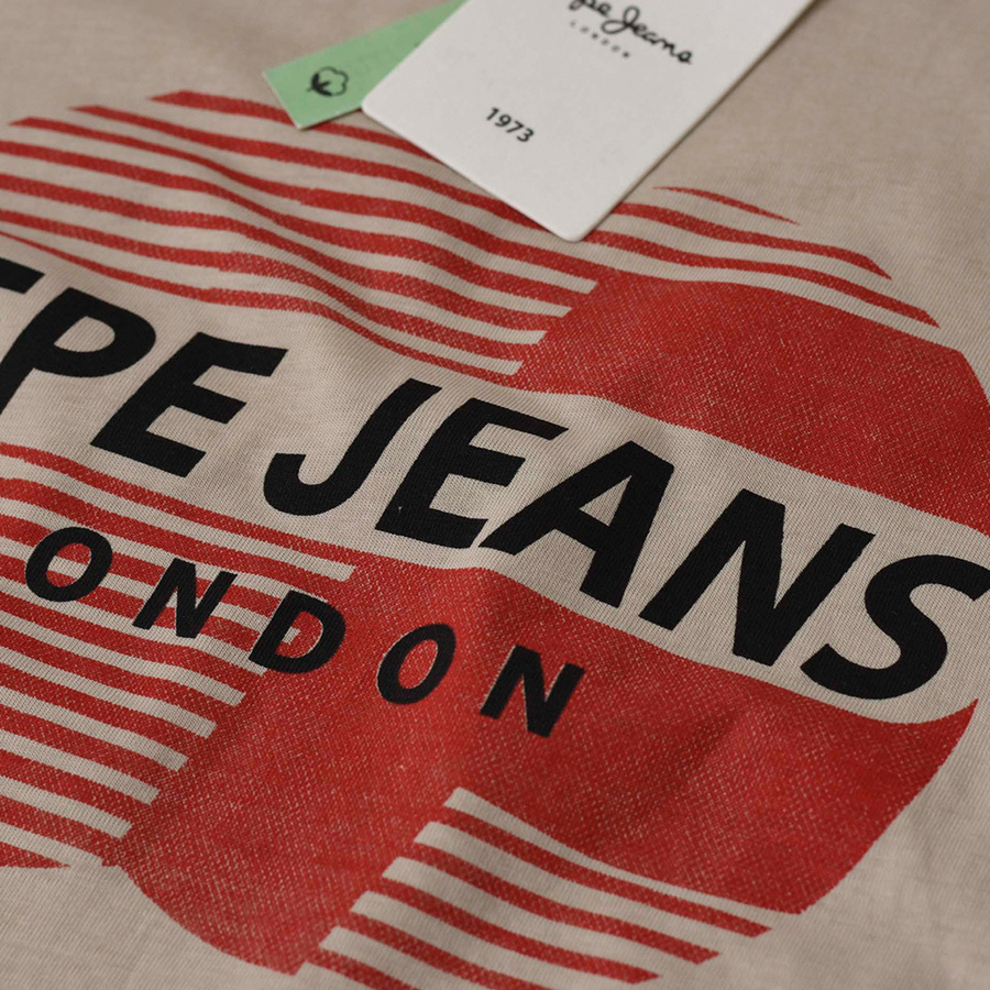 T-shirt Męski PEPE JEANS Oldwive PM508942 Ecru