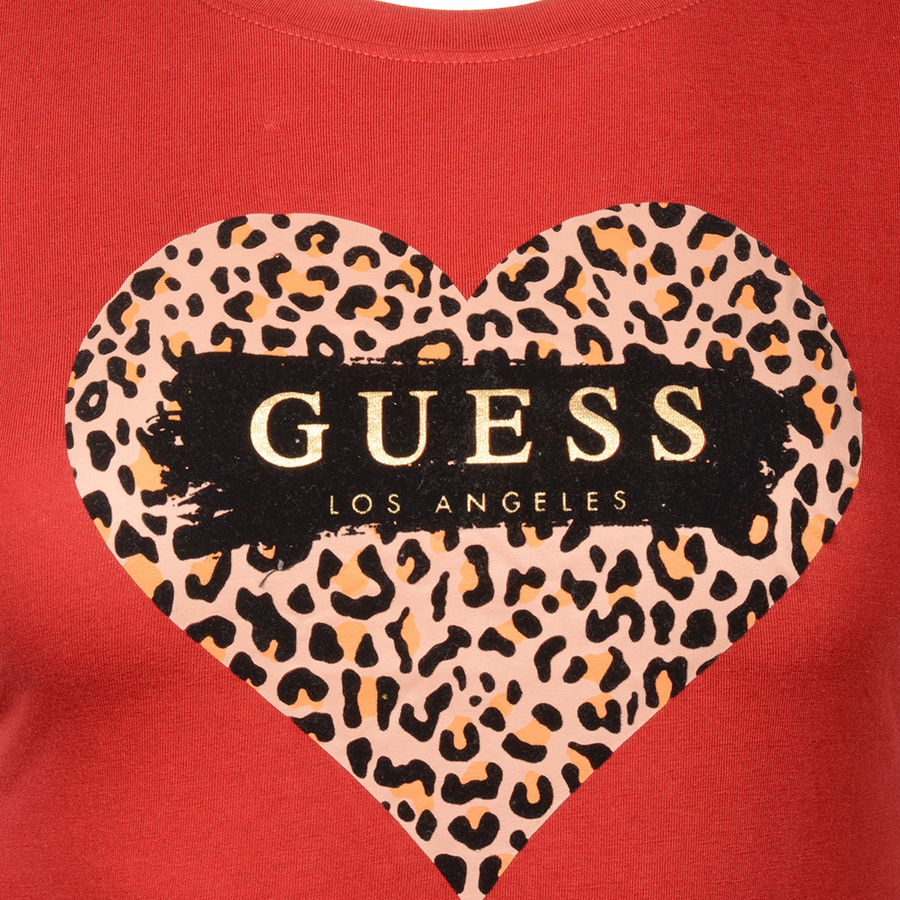 T-Shirt Damski GUESS W1YIOQ R8G00 Czerwony