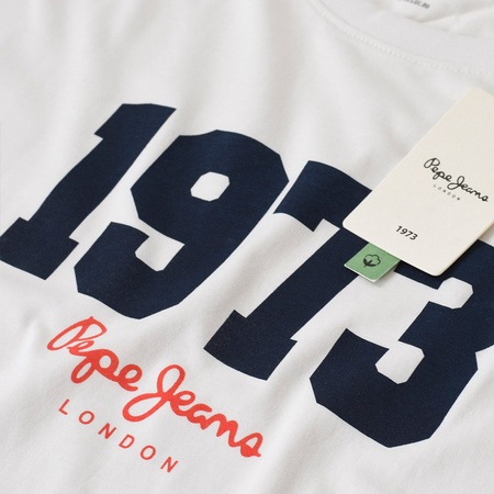 T-shirt Męski PEPE JEANS Oldwive PM508942 Biały