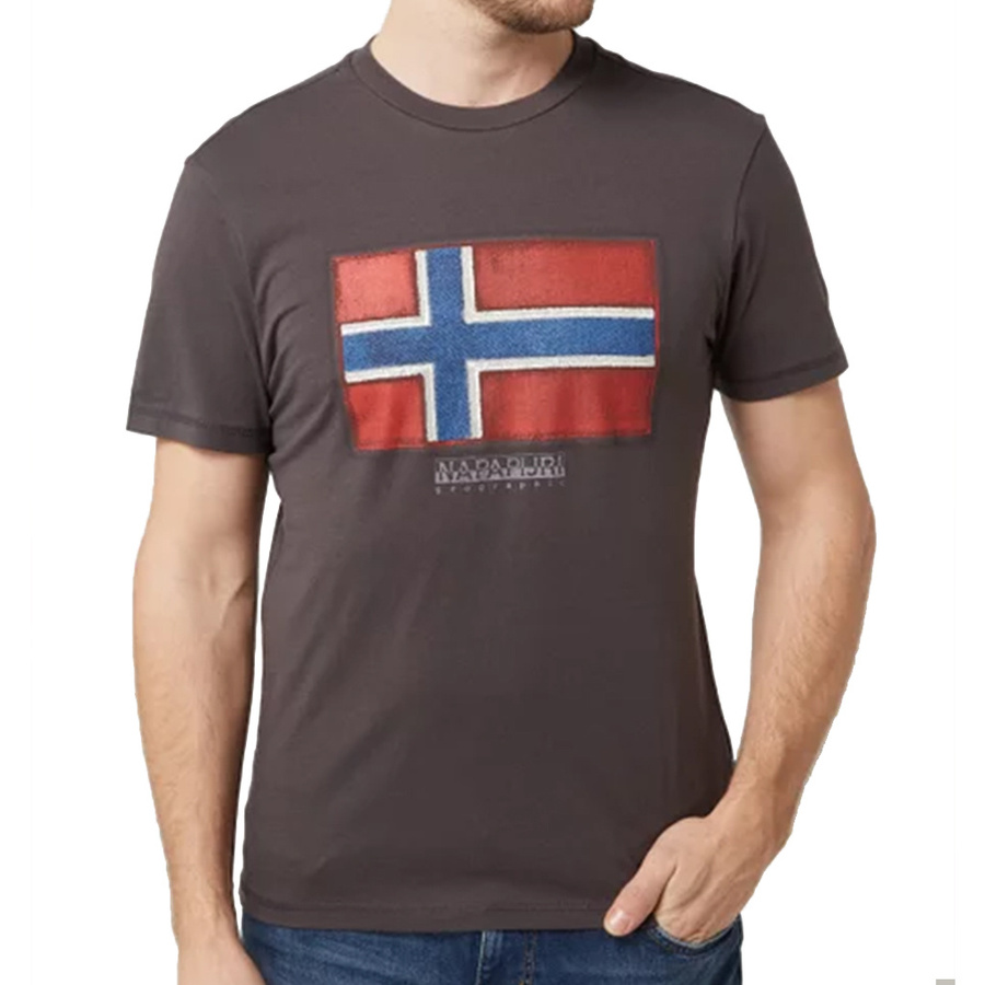 T-Shirt Męski NAPAPIJRI NP0A4F9R1601 Brązowy