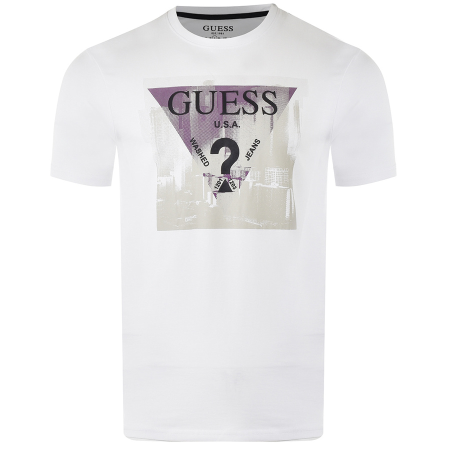 T-Shirt Męski GUESS Logo M3RI12 J1314 Biały