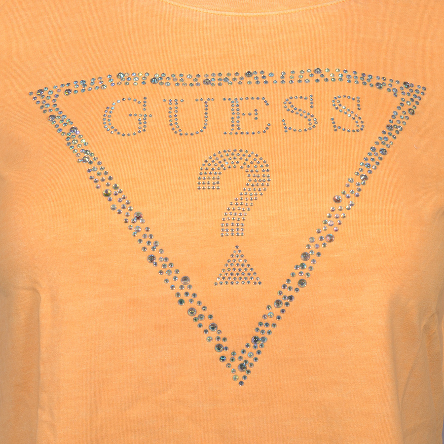 Top T-shirt Damski GUESS K73I56 K8HM0 Żółty