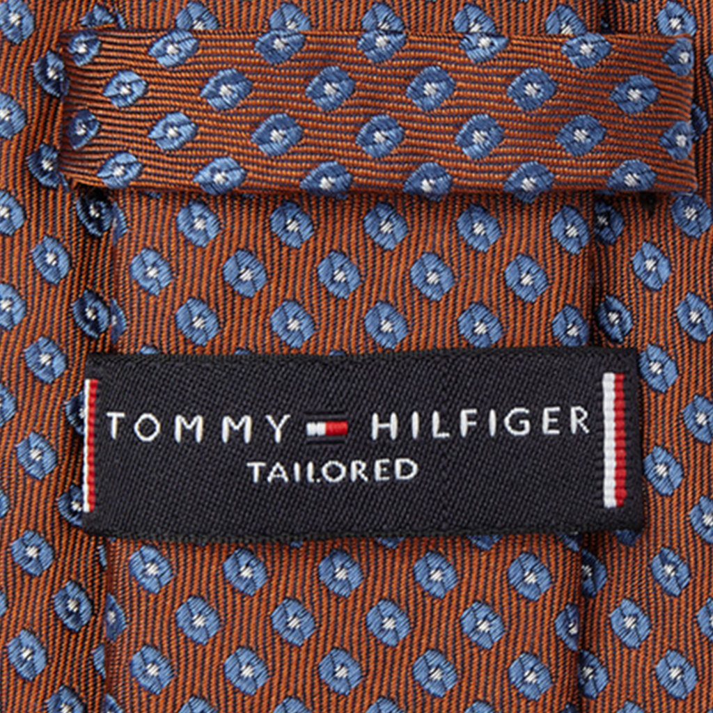 Krawat TOMMY HILFIGER Micro Design TT0TT07643 0JH Brązowy