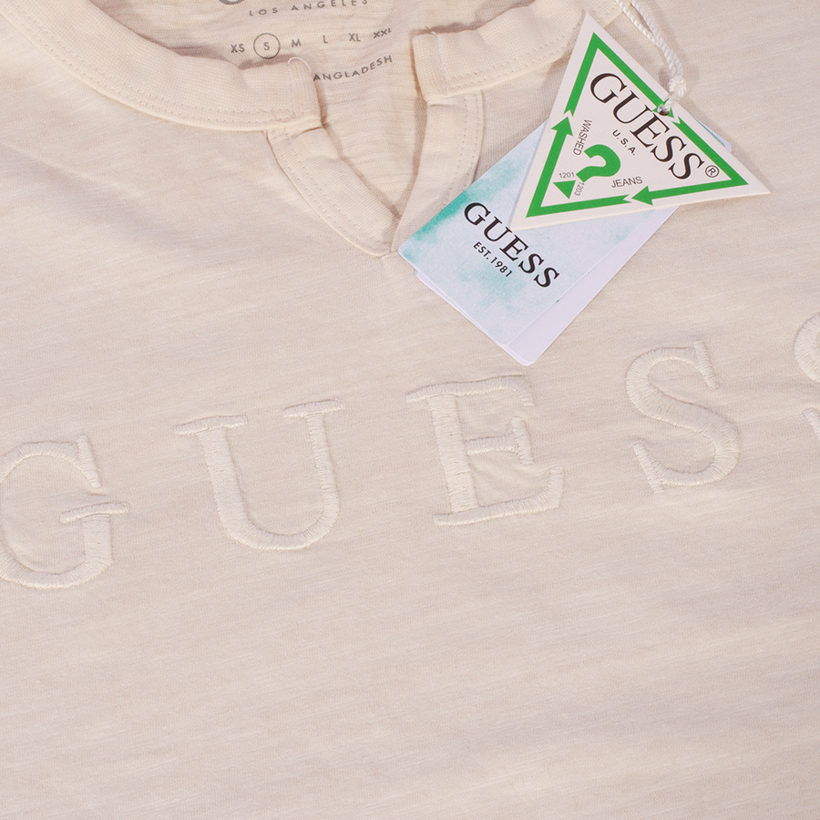 T-Shirt Męski GUESS X3YI10 KAK90 Beżowy