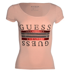 T-Shirt Damski GUESS Logo M1RI28 J1311 Różowy