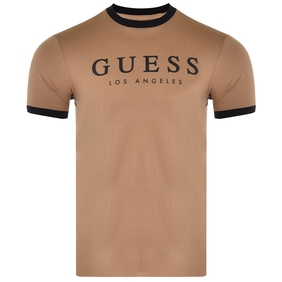 T-Shirt Męski GUESS M2RI16 K8FQ1 Brązowy