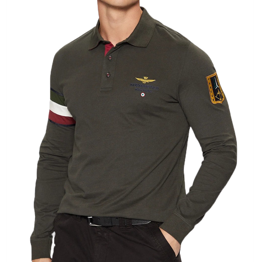 Koszulka Polo Aeronautica Militare 242PO1816J558 Khaki