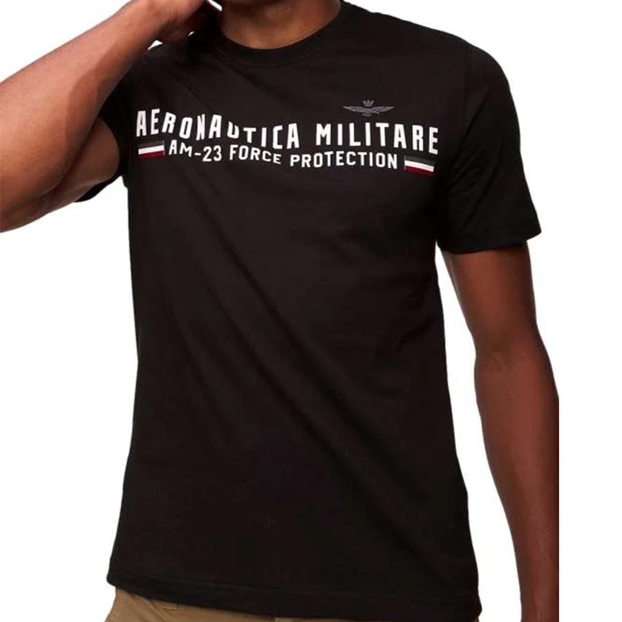 T-shirt Męski Aeronautica Militare 242TS1942J538 Czarny