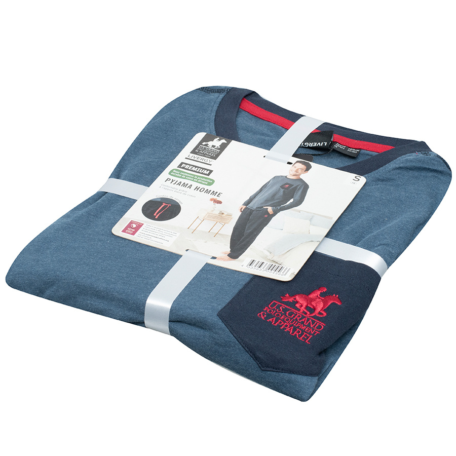 Piżama Męska U.S. GRAND POLO EQUIPMENT & APPAREL Granatowa