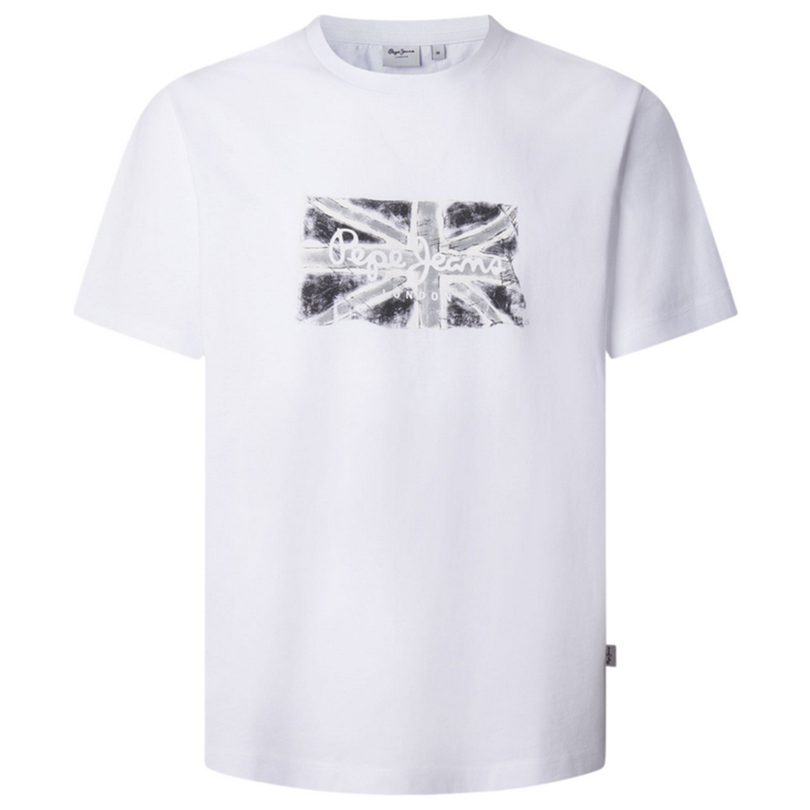T-shirt Męski PEPE JEANS Flag PM509720 Biały