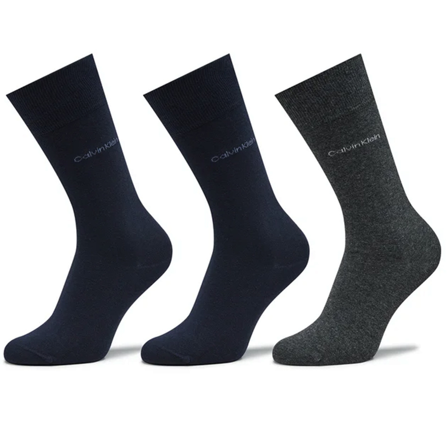 Skarpety Męskie CALVIN KLEIN 3-PACK 701226014 Granatowe/Szare