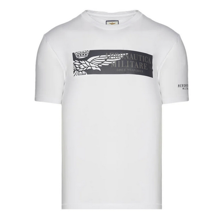 T-shirt Męski Aeronautica Militare 221TS1944J507 Biały