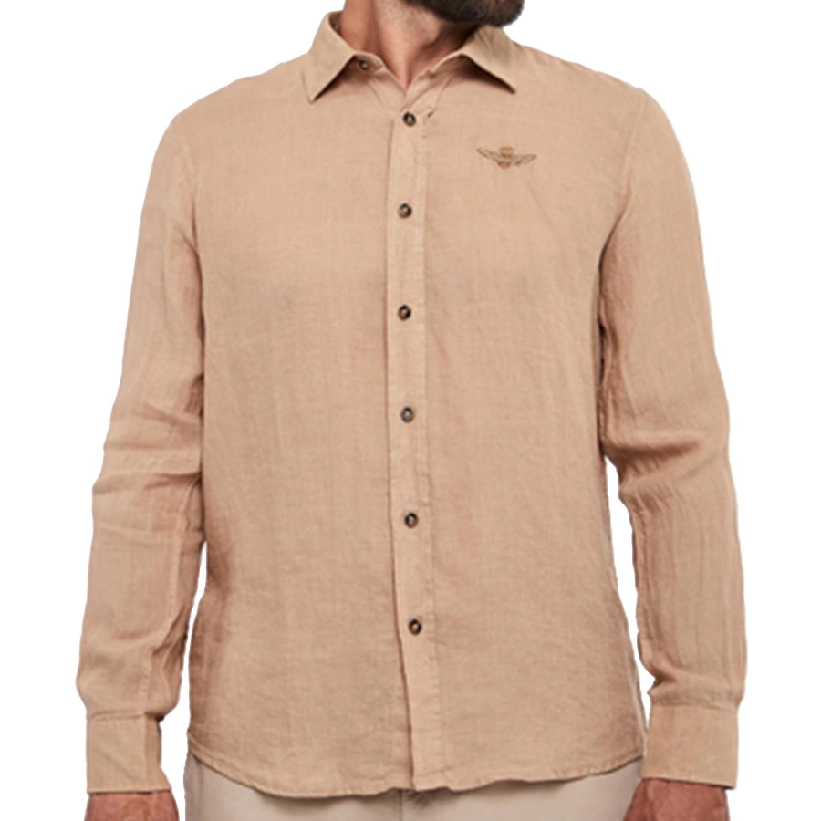 Koszula Męska Aeronautica Militare 241CA1239CT3089 Brązowa