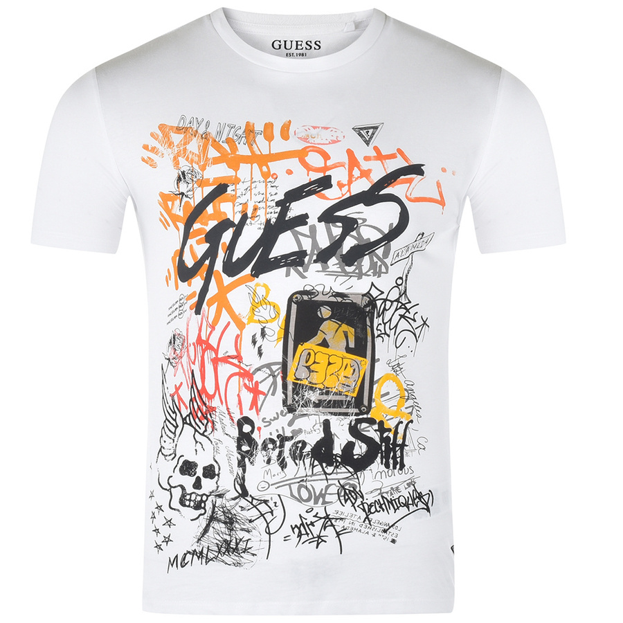 T-Shirt Męski GUESS Logo M2GI30 K9RM1 Biały