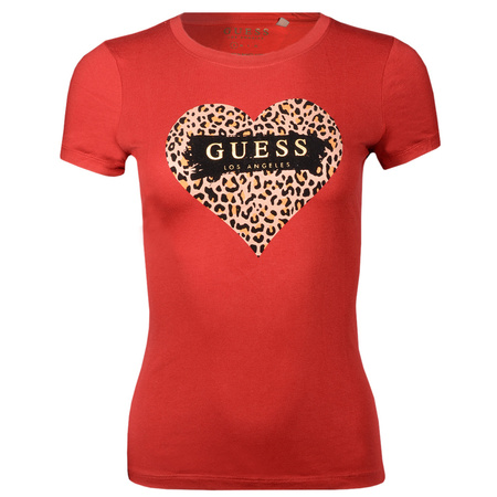 T-Shirt Damski GUESS W1YIOQ R8G00 Czerwony