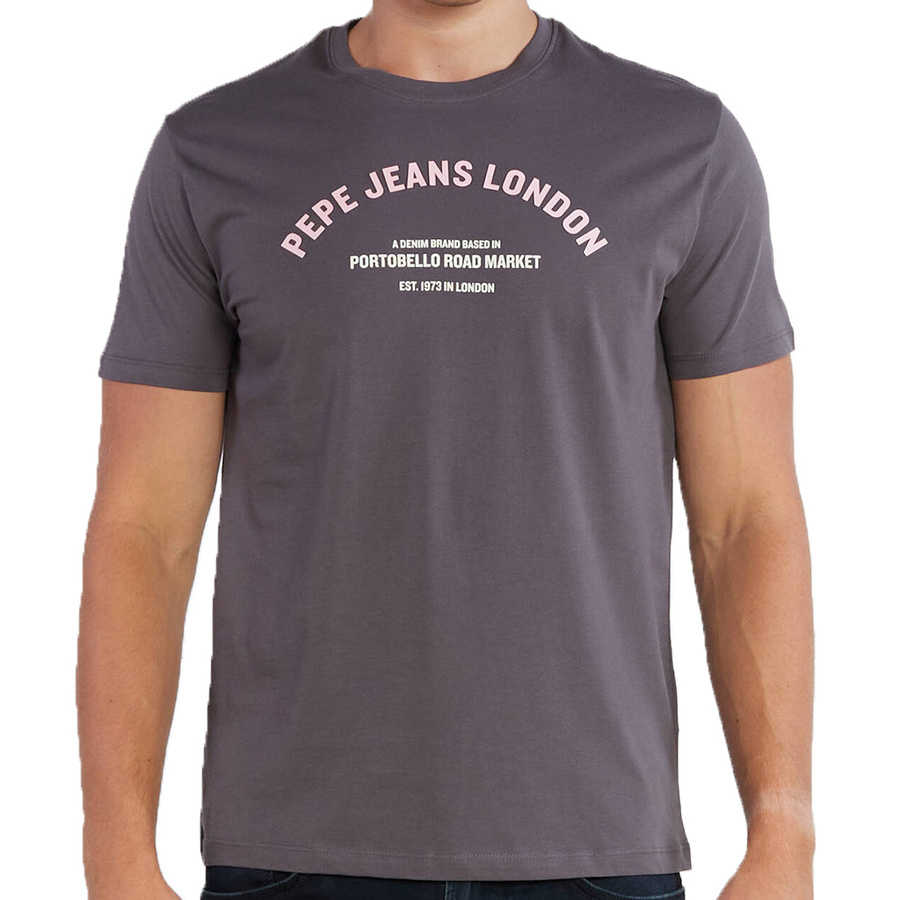 T-shirt Męski PEPE JEANS Waddon PM508948 Grafitowy