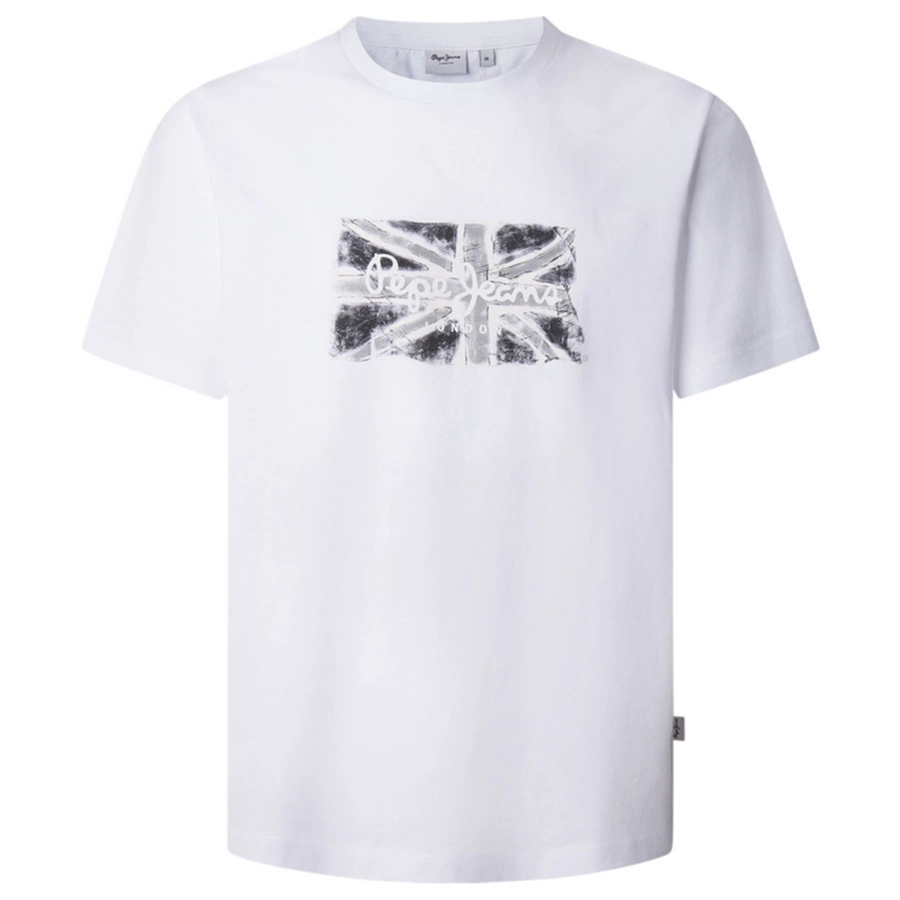 T-shirt Męski PEPE JEANS Flag PM509720 Biały
