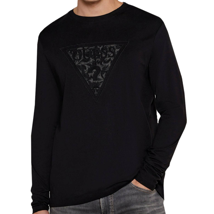 Longsleeve Męski GUESS Logo M4BI53 KCHA1 Czarny