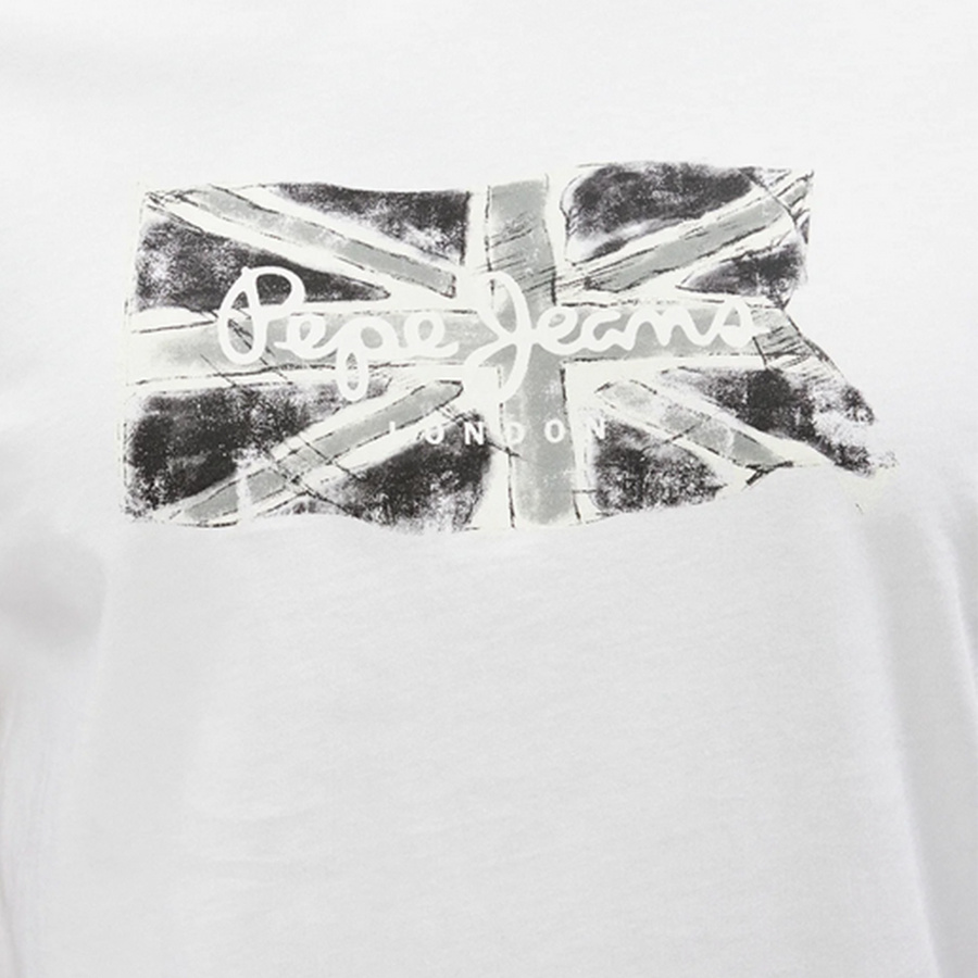 T-shirt Męski PEPE JEANS Flag PM509720 Biały