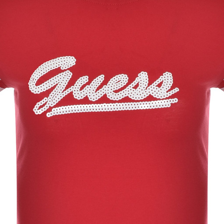 T-SHIRT DAMSKI CZERWONY GUESS