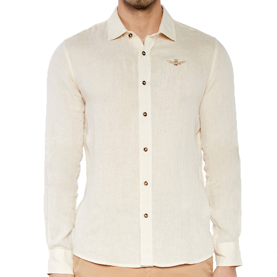 Koszula Męska Aeronautica Militare 241CA1239CT3089 Ecru