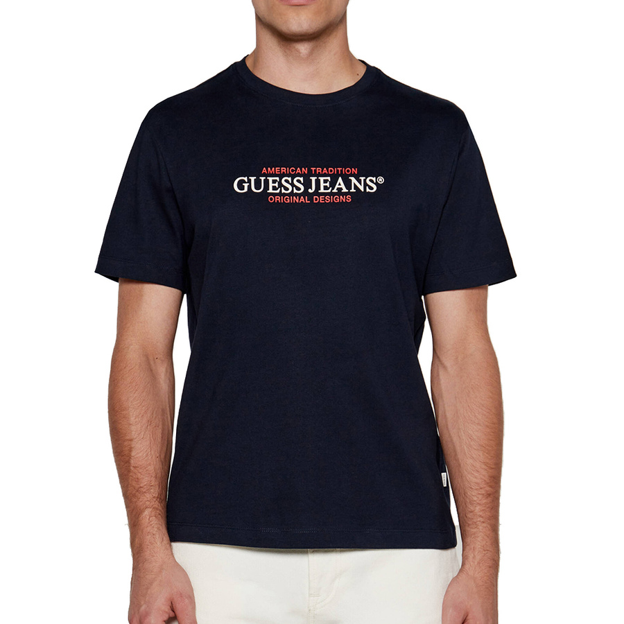 T-shirt Męski GUESS Jeans M4YI42 K8FQ4 Granatowy