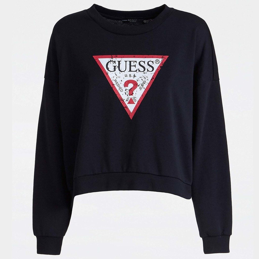 BLUZA GUESS DAMSKA CZARNA LOGO W93Q73K8K90