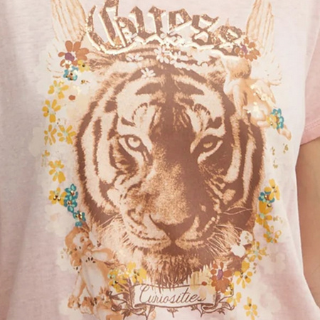 T-shirt Damski GUESS Logo W4BI42 K9SN1 Różowy