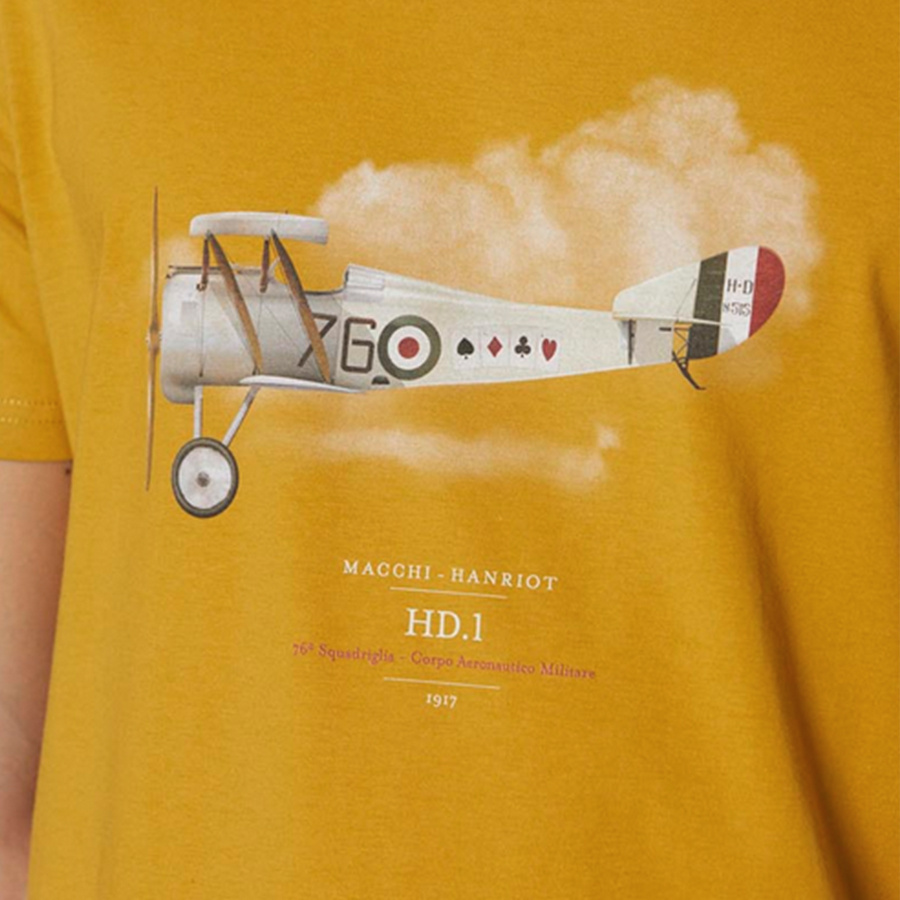 T-shirt Męski Aeronautica Militare 242TS2364J607 Żółty