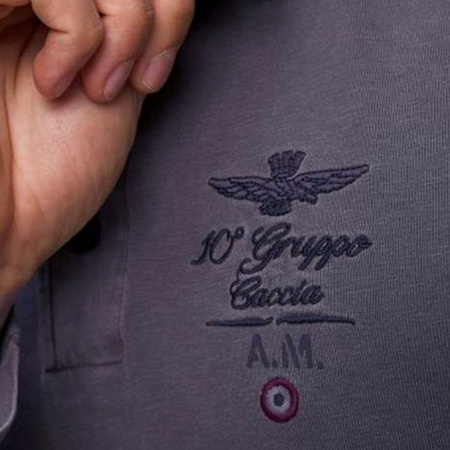 Koszulka Polo Aeronautica Militare 242PO1809J633 Grafitowy