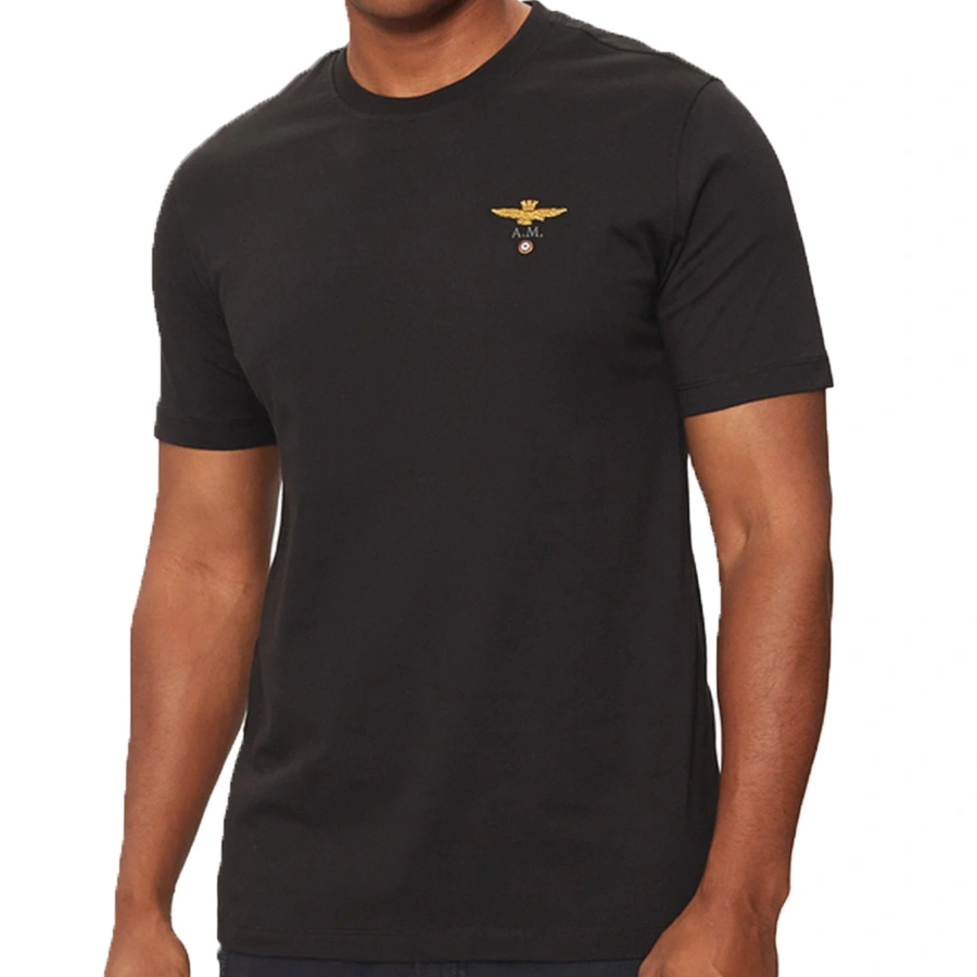 T-shirt Męski Aeronautica Militare 242TS1580J372 Czarny
