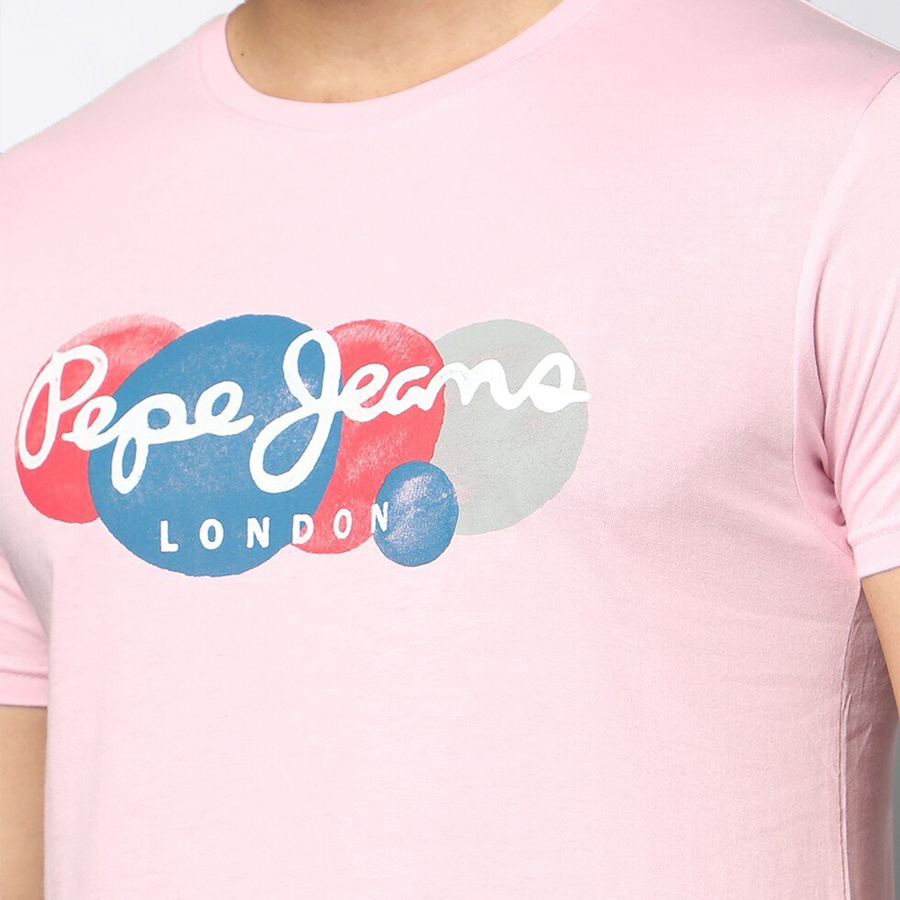 T-shirt Męski PEPE JEANS Oldwive PM508942 Różowy