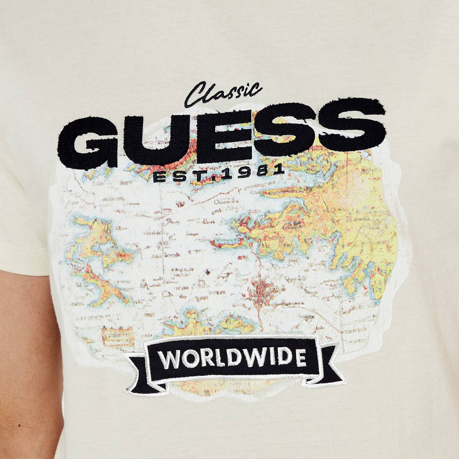 T-Shirt Męski GUESS M5RI10 I3Z14 Beżowy