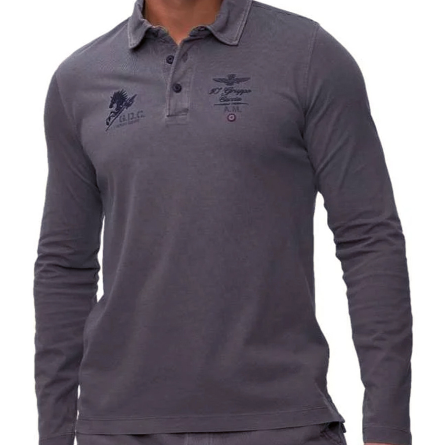 Koszulka Polo Aeronautica Militare 242PO1809J633 Grafitowy