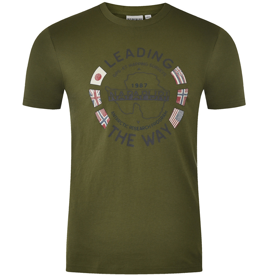 T-Shirt Męski NAPAPIJRI NP0A4F6P Khaki