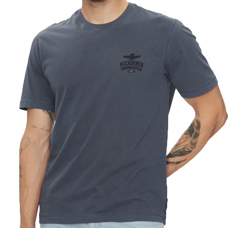 T-shirt Męski Aeronautica Militare 242TS2302J652 Granatowy