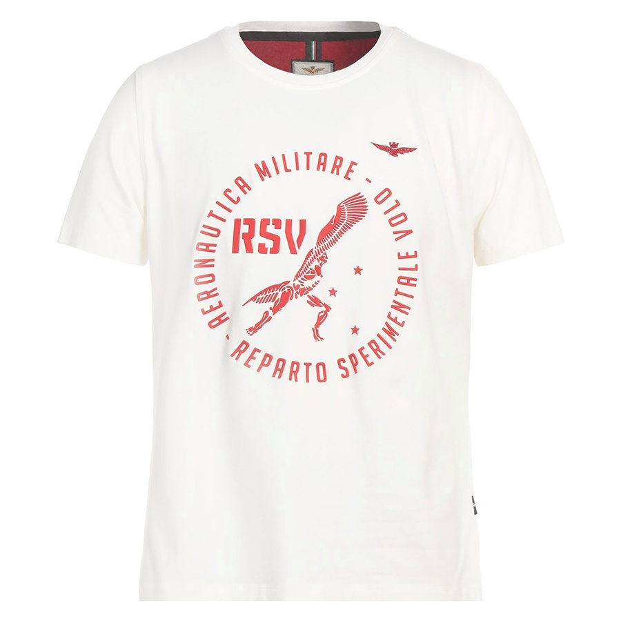 T-shirt Męski Aeronautica Militare 202TS1757J486 Biały