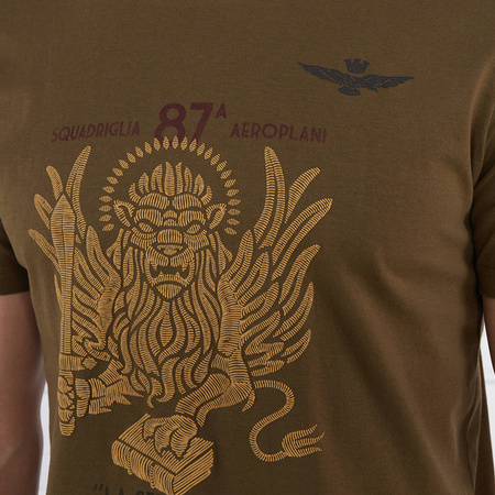 T-shirt Męski Aeronautica Militare 231TS2126J607 Khaki