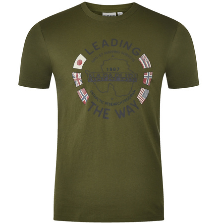 T-Shirt Męski NAPAPIJRI NP0A4F6P Khaki