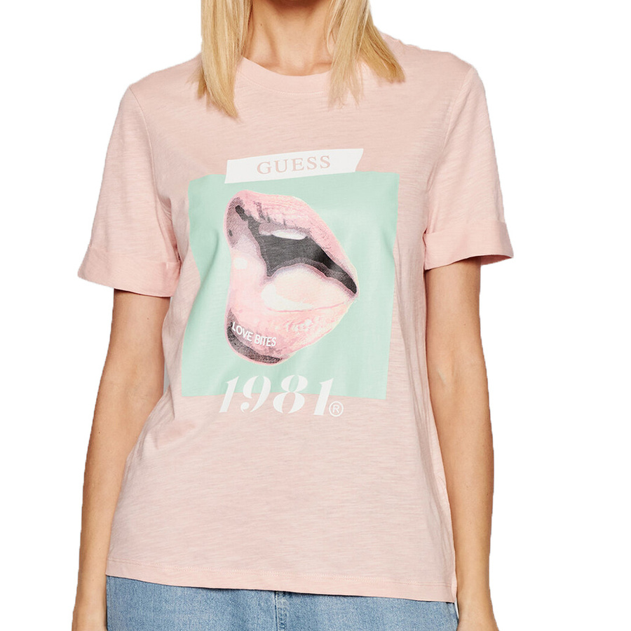 T-Shirt GUESS Odette Tee W1YI0T R8G00 Różowy