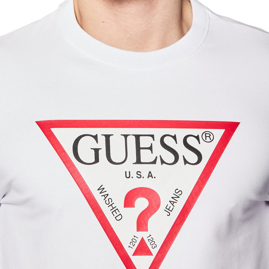 Bluza Męska GUESS LOGO Slim Fit Biały