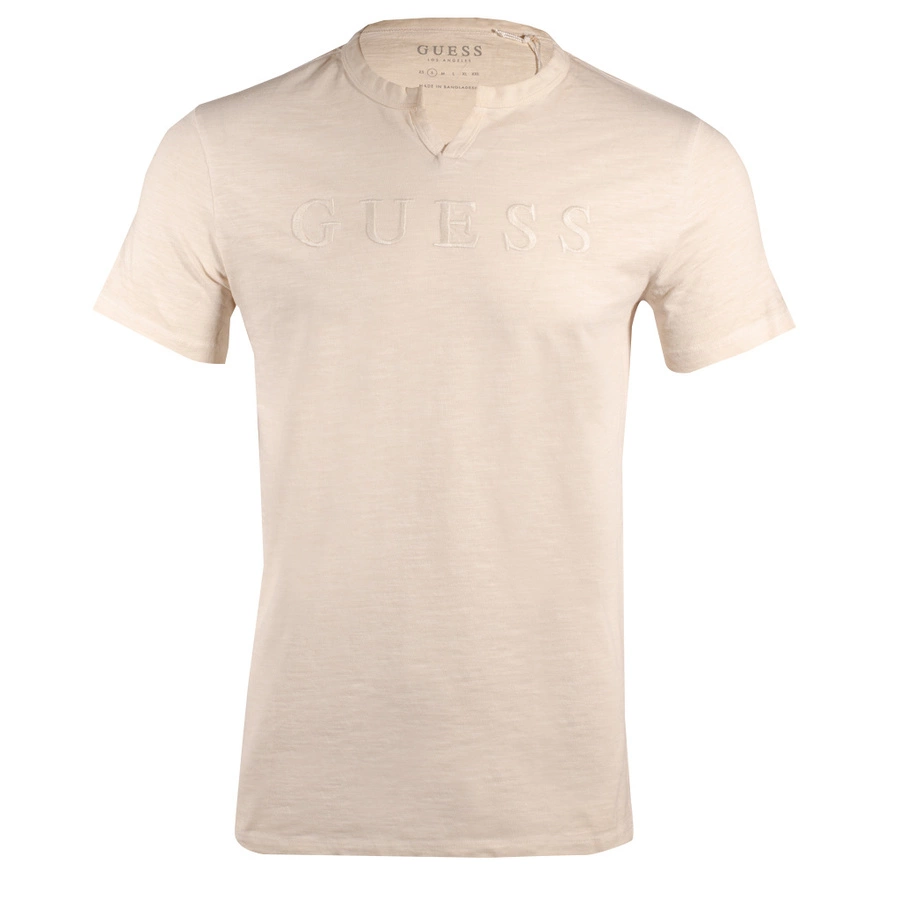 T-Shirt Męski GUESS X3YI10 KAK90 Beżowy