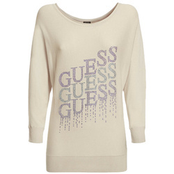 Sweter Damski GUESS W1YR0NZ2NQ0 Bialy z Cyrkoniami