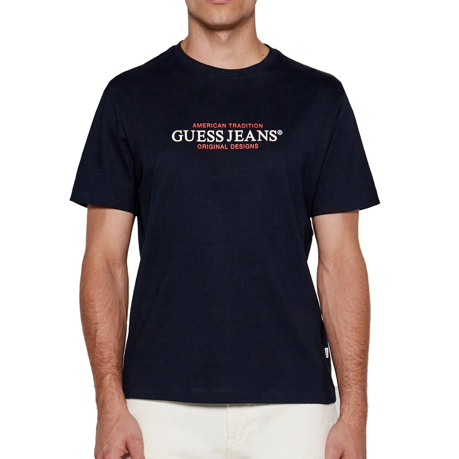 T-shirt Męski GUESS Jeans M4YI42 K8FQ4 Granatowy